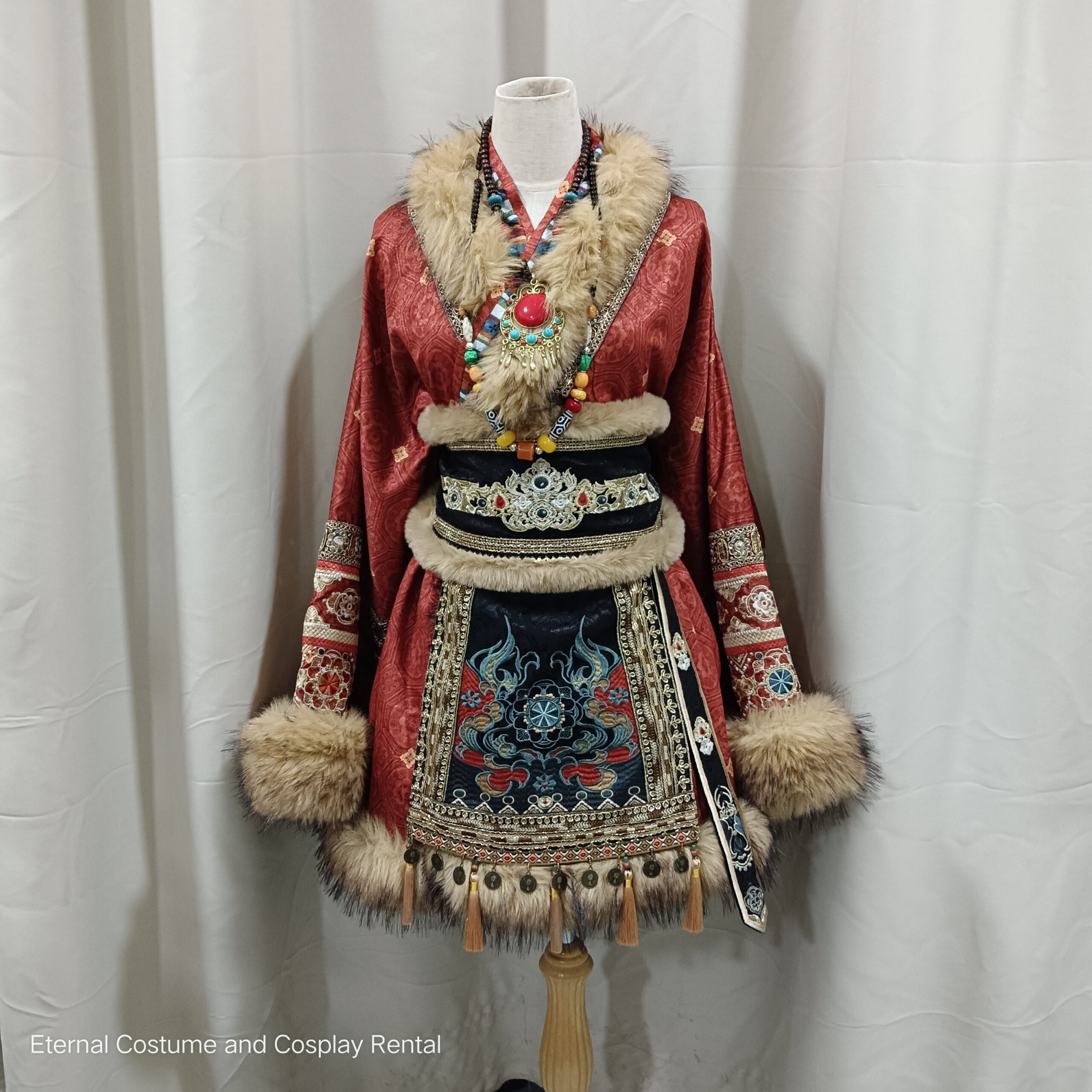 TIBET Style Costume Female Dull Red Princess Size S - L for Rent for Rent