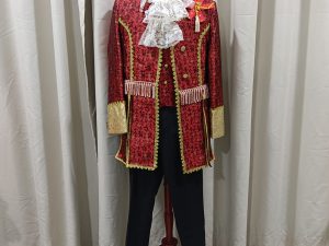 MASQUERADE Western Coat Male Maroon with Black Patterns for Rent