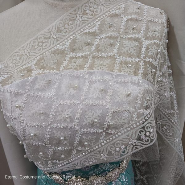 White Turquoise Thailand Costume for Female Size M-L for Rent - Image 5