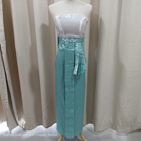White Turquoise Thailand Costume for Female Size M-L for Rent - Image 2