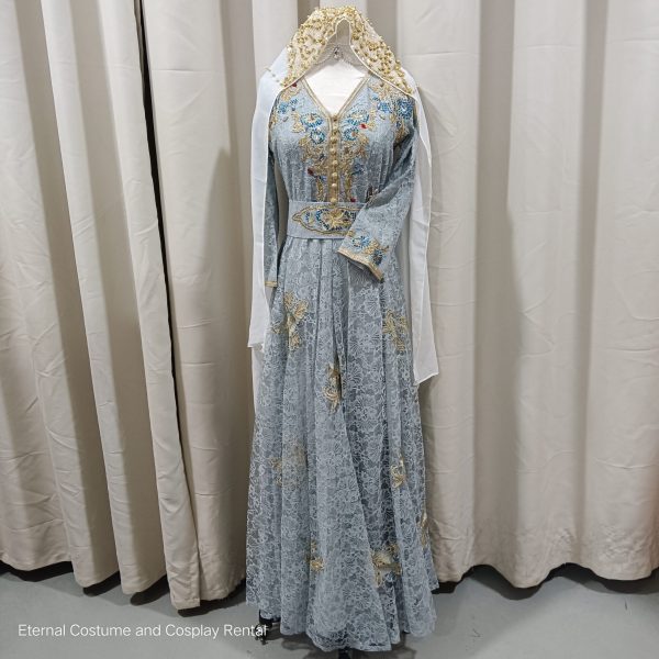 MIDDLE EAST Turkish/Egypt/Arabian Traditional Style Robe Female Blue & Gold Size UP TO XL for Rent