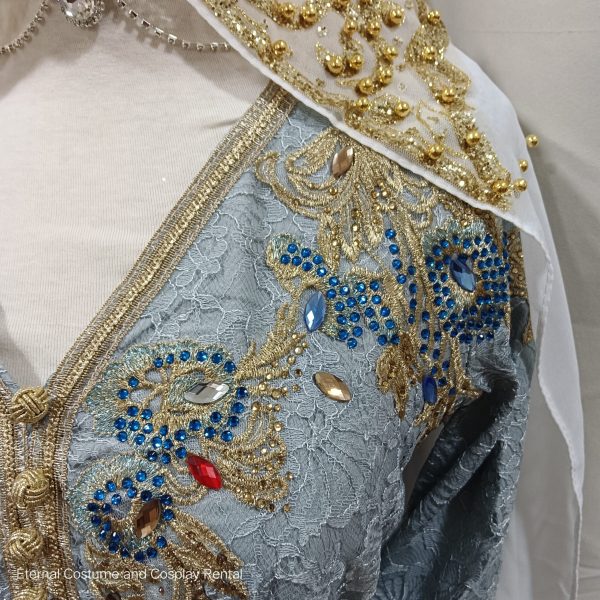 MIDDLE EAST Turkish/Egypt/Arabian Traditional Style Robe Female Blue & Gold Size UP TO XL for Rent - Image 5