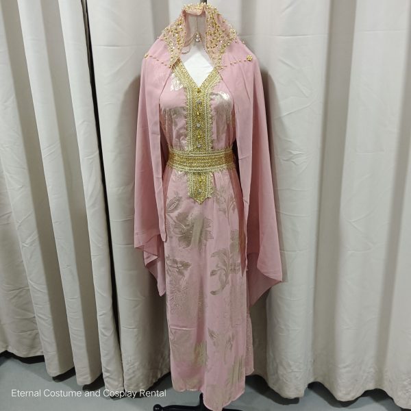 MIDDLE EAST Turkish/Egypt/Arabian Traditional Style Robe Female Pink & Gold Size UP TO L for Rent