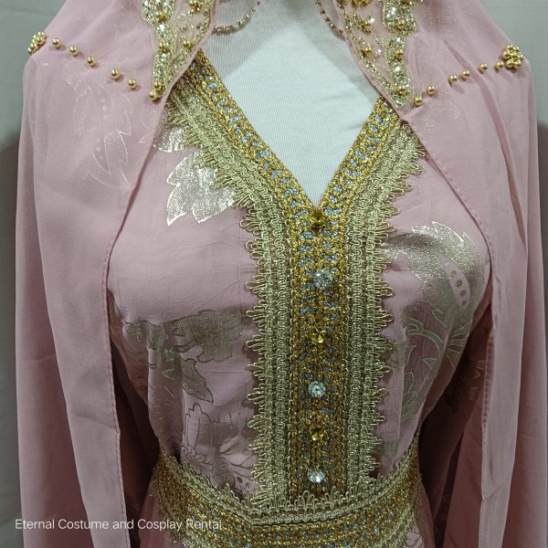 MIDDLE EAST Turkish/Egypt/Arabian Traditional Style Robe Female Pink & Gold Size UP TO L for Rent - Image 7