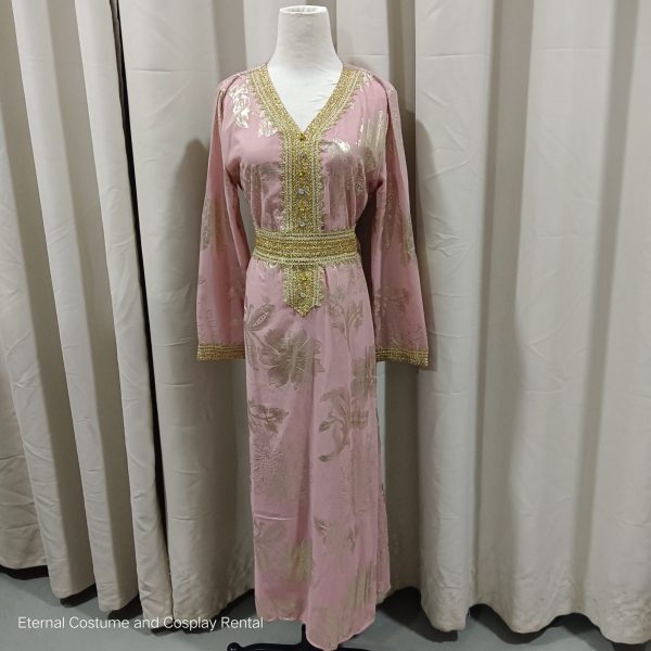 MIDDLE EAST Turkish/Egypt/Arabian Traditional Style Robe Female Pink & Gold Size UP TO L for Rent - Image 4