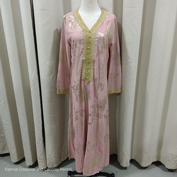 MIDDLE EAST Turkish/Egypt/Arabian Traditional Style Robe Female Pink & Gold Size UP TO L for Rent - Image 3