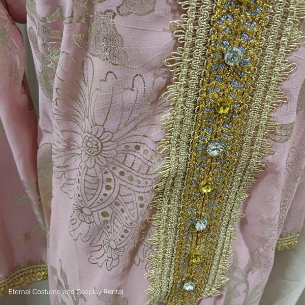 MIDDLE EAST Turkish/Egypt/Arabian Traditional Style Robe Female Pink & Gold Size UP TO L for Rent - Image 2