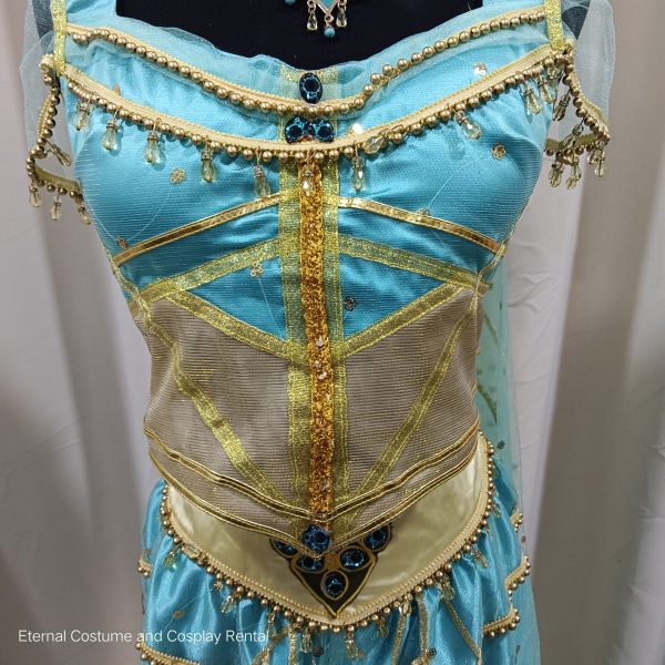 DISNEY Aladdin Movie (2019) Princess Jasmine Royal Naomi Scott Same Style Fantasy Costume Size M - XL for Rent - Image 3