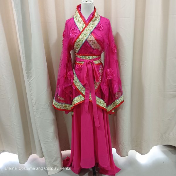 CHINESE Simple Costume Style Female Pink Colour Long Free Size for Rent