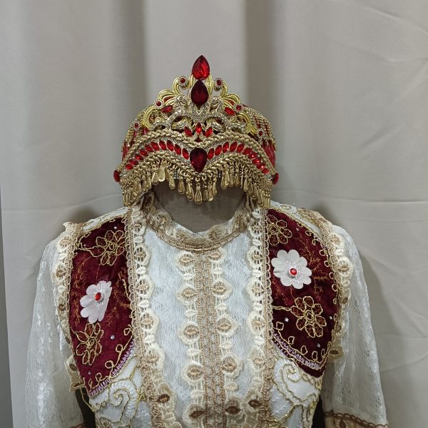 EAST ASIA UYGHUR Turkic Style Costume White Maroon Female Size Up to XL for Rent - Image 3
