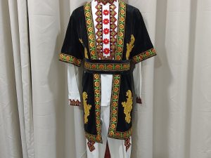 CENTRAL/EAST ASIAN - UYGHUR Traditional Style Male Black with Gold and Red International Costume for Rent