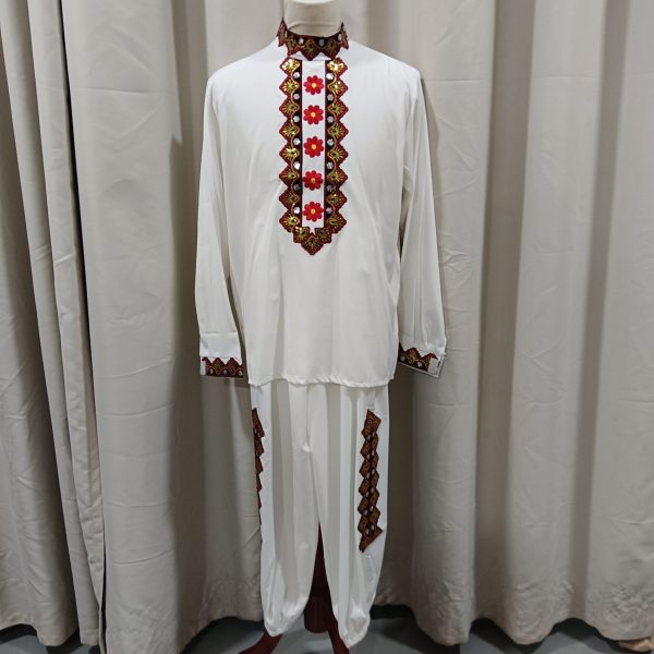 CENTRAL/EAST ASIAN - UYGHUR Traditional Style Male Black with Gold and Red International Costume for Rent - Image 4
