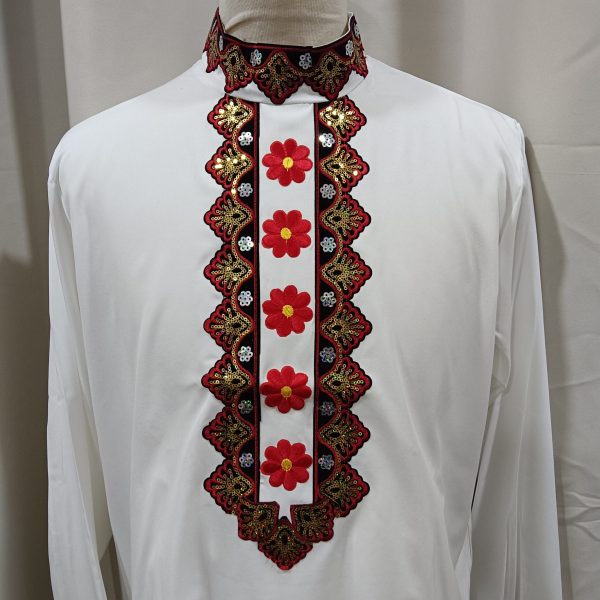CENTRAL/EAST ASIAN - UYGHUR Traditional Style Male Black with Gold and Red International Costume for Rent - Image 5