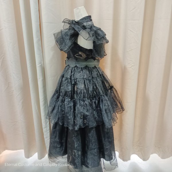 MOVIE / Drama Netflix Wednesday Heroin Wednesday Addams Prom Dancing Gown Black Colour Size L for Rent - Image 2