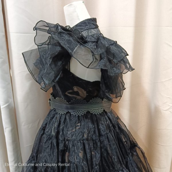 MOVIE / Drama Netflix Wednesday Heroin Wednesday Addams Prom Dancing Gown Black Colour Size L for Rent - Image 3
