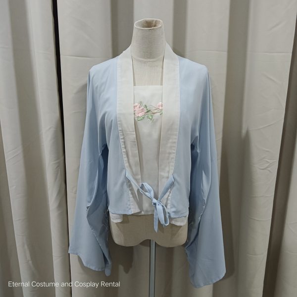 Chinese Traditional HanFu Light Blue S-L size (蓝色汉服女) for Rent - Image 3