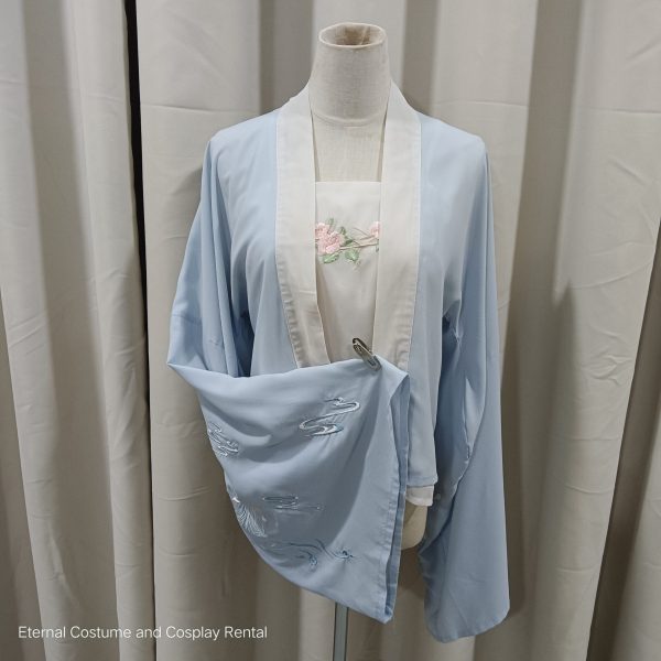 Chinese Traditional HanFu Light Blue S-L size (蓝色汉服女) for Rent - Image 4