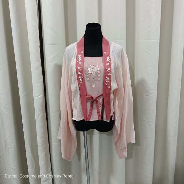 Chinese Traditional Female HanFu Pinkish Red S-L size Singlet Type (红粉汉服) for Rent - Image 3