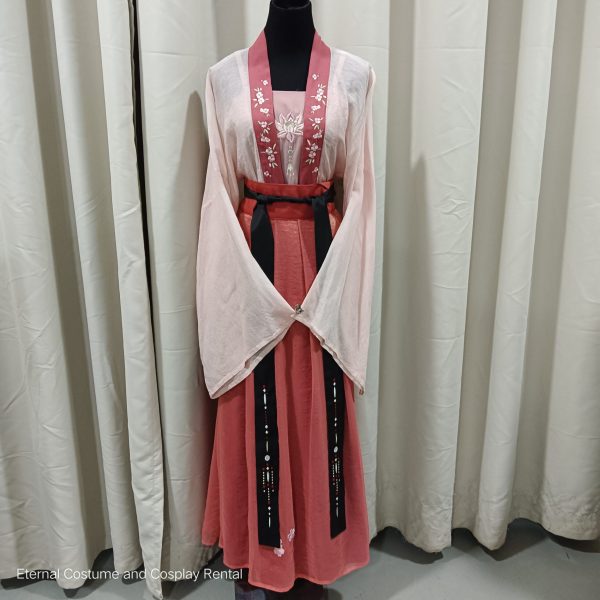 Chinese Traditional Female HanFu Pinkish Red S-L size Singlet Type (红粉汉服) for Rent - Image 5